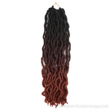 new goddesss faux locs  ombre color curly faux locs 18inch crochet faux locks